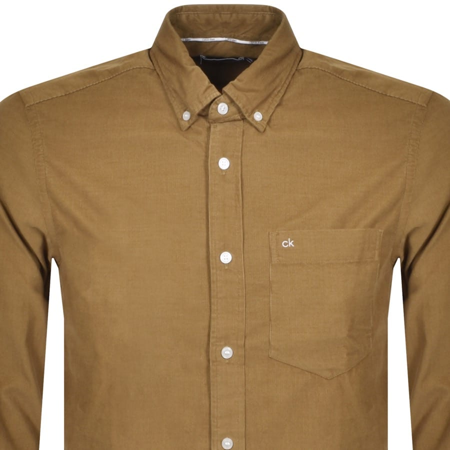 Alternative Image for ProductCalvin Klein Corduroy Long Sleeved Shirt Brown2
